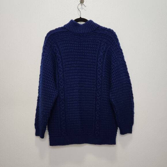 Vintage Handmade Sweater Cardigan Grandma Grandpa Cable Knit VTG Shirt - Picture 4 of 4